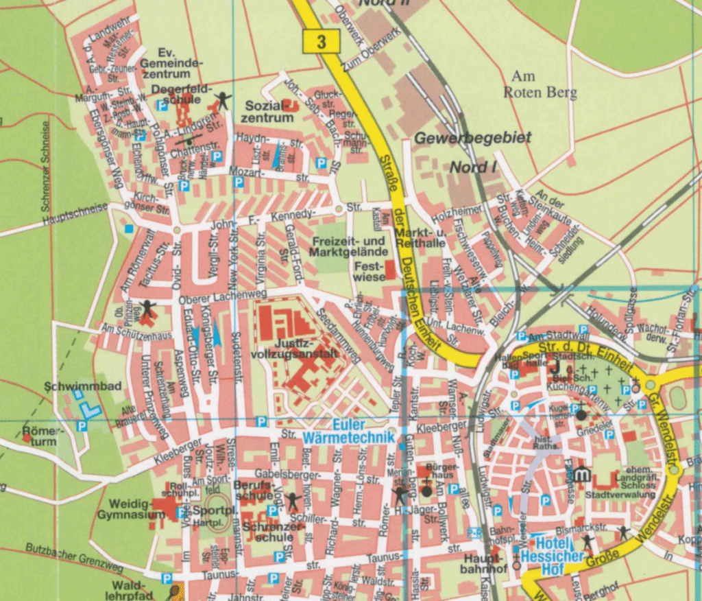 Degerfeldschule Butzbach - Karte von Butzbach